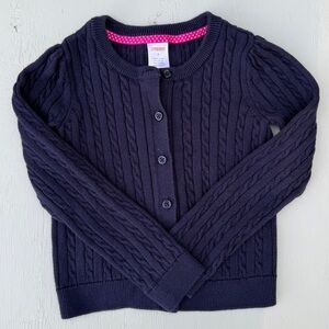 Gymboree Dark Blue Cable Knit Kids Cardigan Sz 6